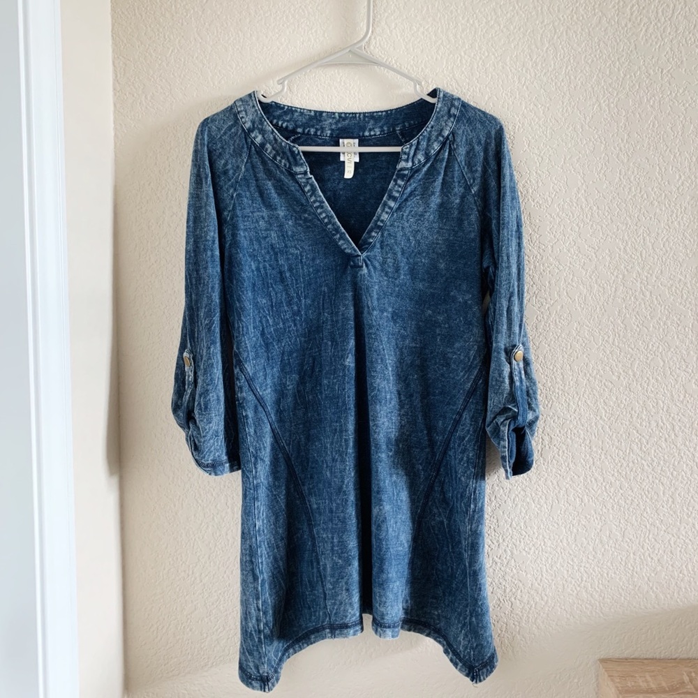 Denim Wash Tunic Top